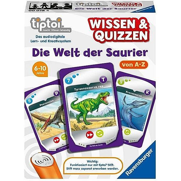 Ravensburger Verlag tiptoi®: Ravensburger tiptoi 00078 Wissen und Quizzen: Die Welt der Saurier, Qui