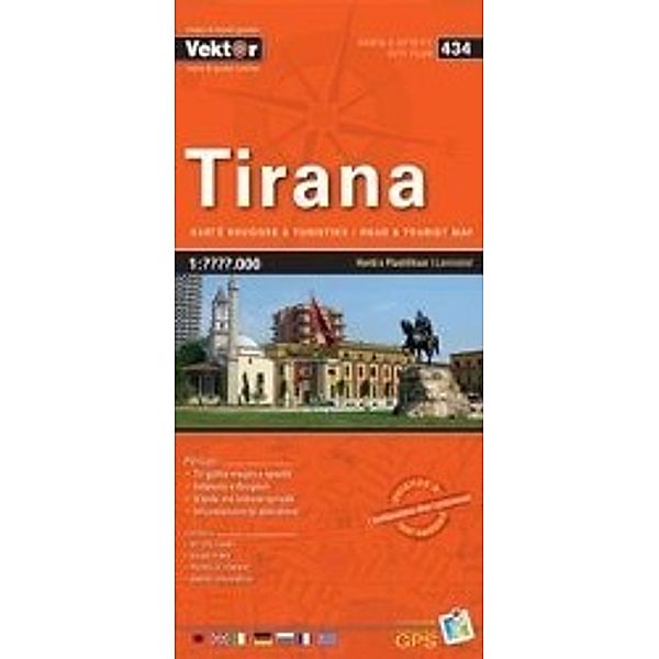 Tirana Stadtplan 1 : 10 000 GPS