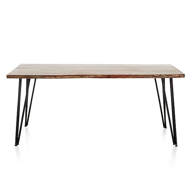 Tisch Luise Natur/Schwarz 90 x 180 cm