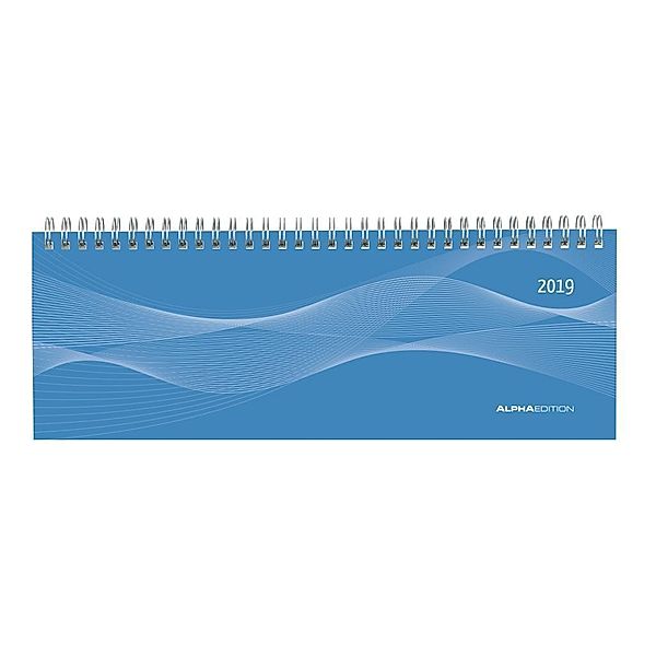 Tisch-Querkalender blau 2019