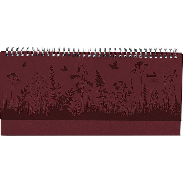 Tisch-Querkalender Nature Line Flower 2025 - Tisch-Kalender - Büro-Kalender quer 29,7x13,5 cm - 1 Woche 2 Seiten - Umwelt-Kalender - mit Hardcover