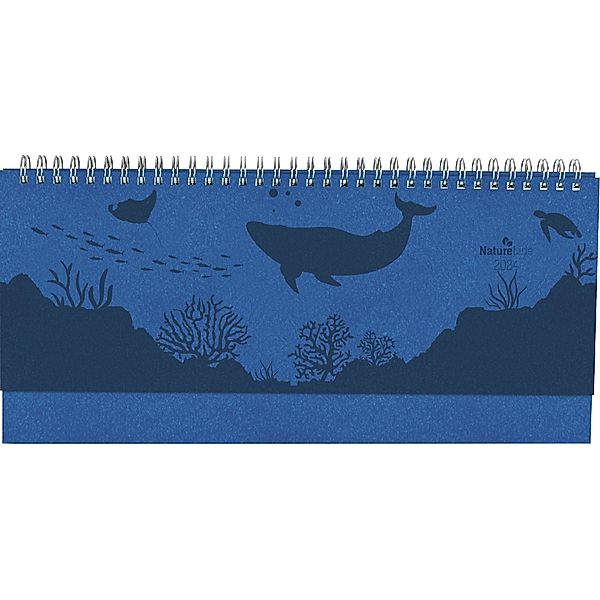 Tisch-Querkalender Nature Line Ocean 2024 - Tisch-Kalender - Büro-Kalender quer 29,7x13,5 cm - 1 Woche 2 Seiten - Umwelt-Kalender - mit Hardcover