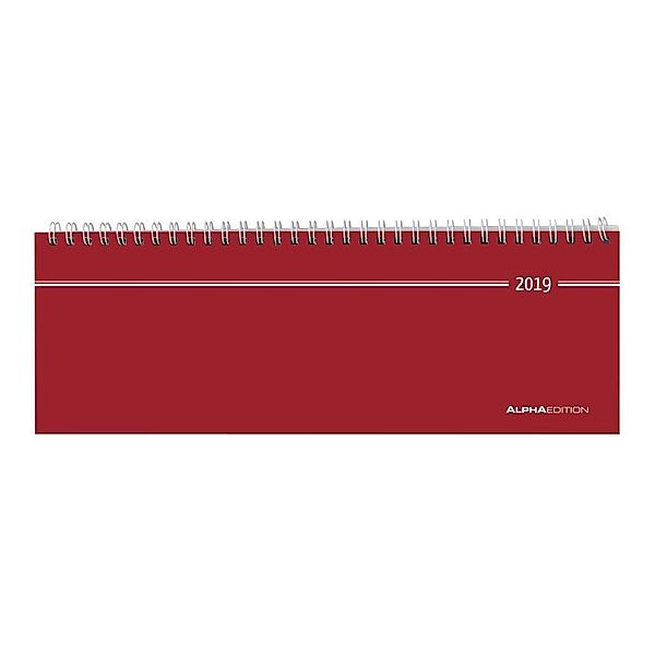 Tisch-Querkalender rot 2019