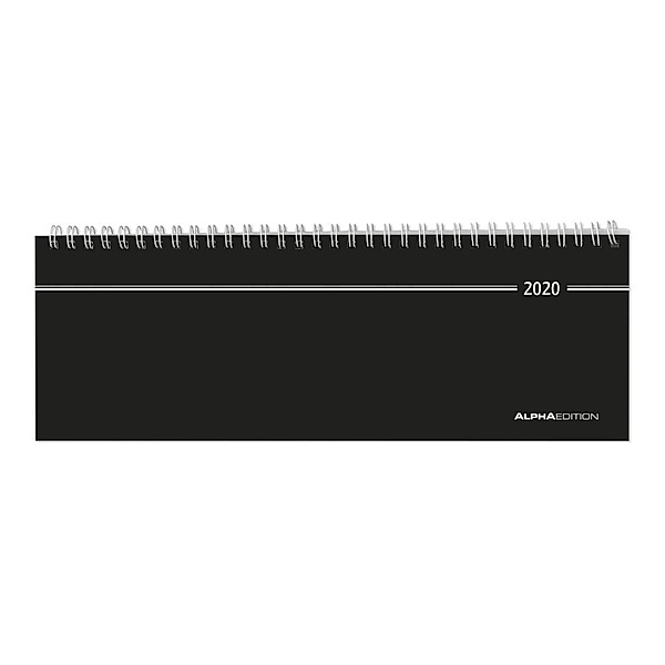 Tisch-Querkalender schwarz 2020, ALPHA EDITION