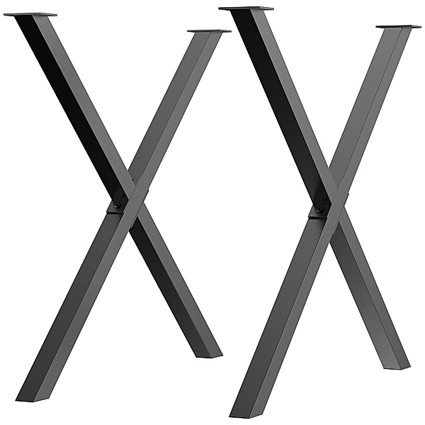 Tischbeine mit X-Form schwarz (Farbe: schwarz)