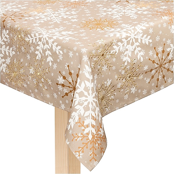 Tischdecke „Goldene Eisblumen“ (Größe: 130 x 170cm)