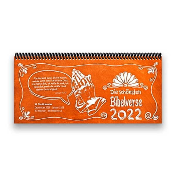 Tischkalender 2022 XL-Die schönsten Bibelverse, orange