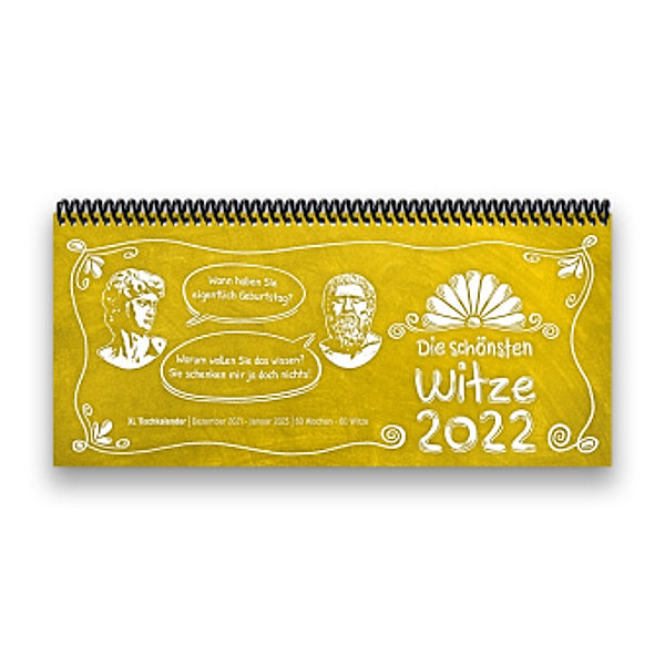 Tischkalender 2022 XL - Die schönsten Witze, gelb
