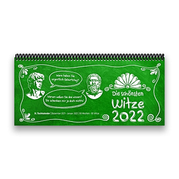 Tischkalender 2022 XL - Die schönsten Witze, grün