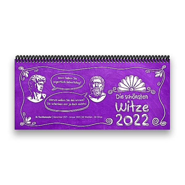 Tischkalender 2022 XL - Die schönsten Witze, lila