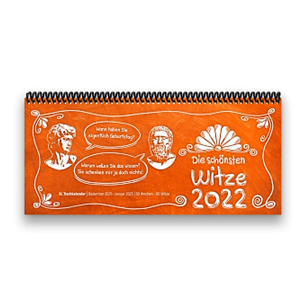 Tischkalender 2022 XL - Die schönsten Witze, orange