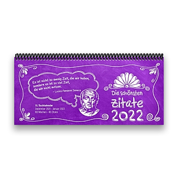 Tischkalender 2022 XL - Die schönsten Zitate, lila