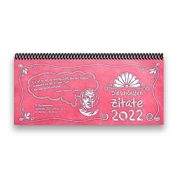 Tischkalender 2022 XL - Die schönsten Zitate, rosa