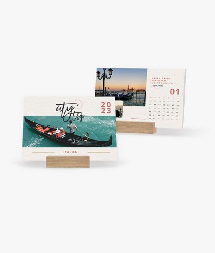 Tischkalender 2023 gestalten mit eigenen Fotos A5 Quer im Design City Trip  - Kalender bestellen