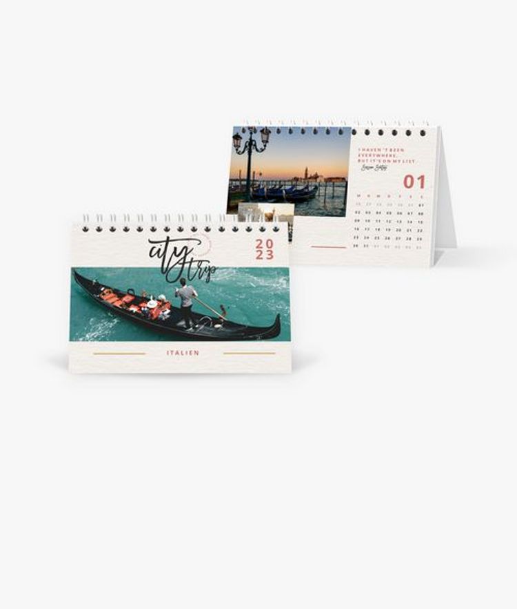 Tischkalender 2023 gestalten mit eigenen Fotos A6 Quer im Design City Trip  - Kalender bestellen