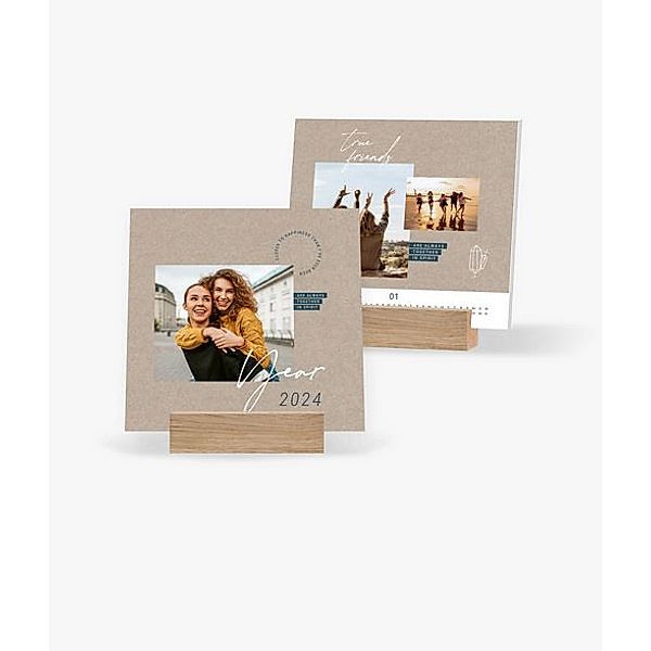 Tischkalender 2024 gestalten mit eigenen Fotos (14,5 x 14,5 cm) im Design Best Friends