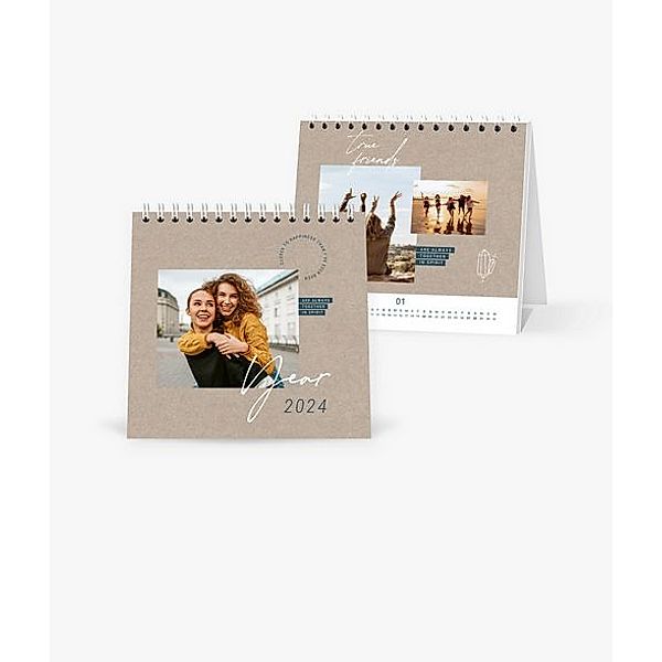 Tischkalender 2024 gestalten mit eigenen Fotos (14,5 x 14,5 cm) im Design Best Friends