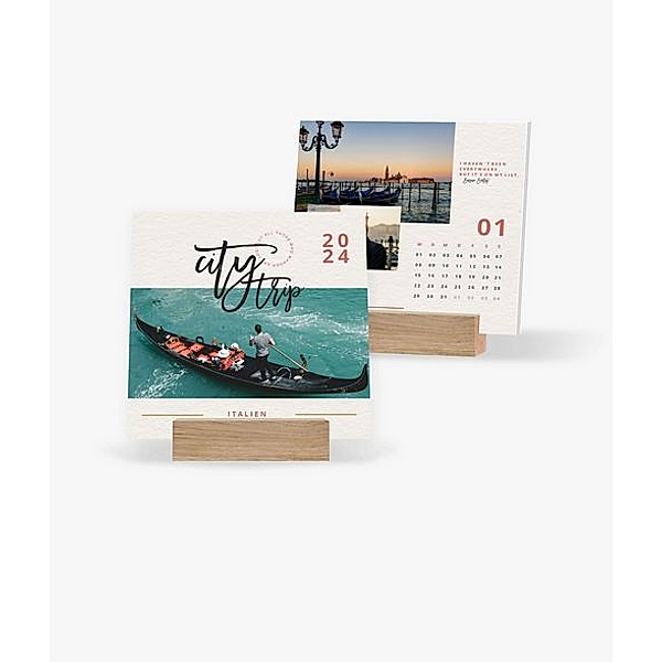 Tischkalender 2024 gestalten mit eigenen Fotos (14,5 x 14,5 cm) im Design City Trip
