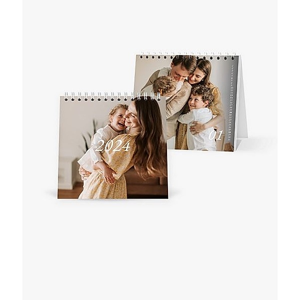 Tischkalender 2024 gestalten mit eigenen Fotos (14,5 x 14,5 cm) im Design We are Family