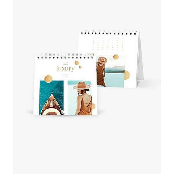 Tischkalender 2024 gestalten mit eigenen Fotos (14,5 x 14,5 cm) im Design Luxury