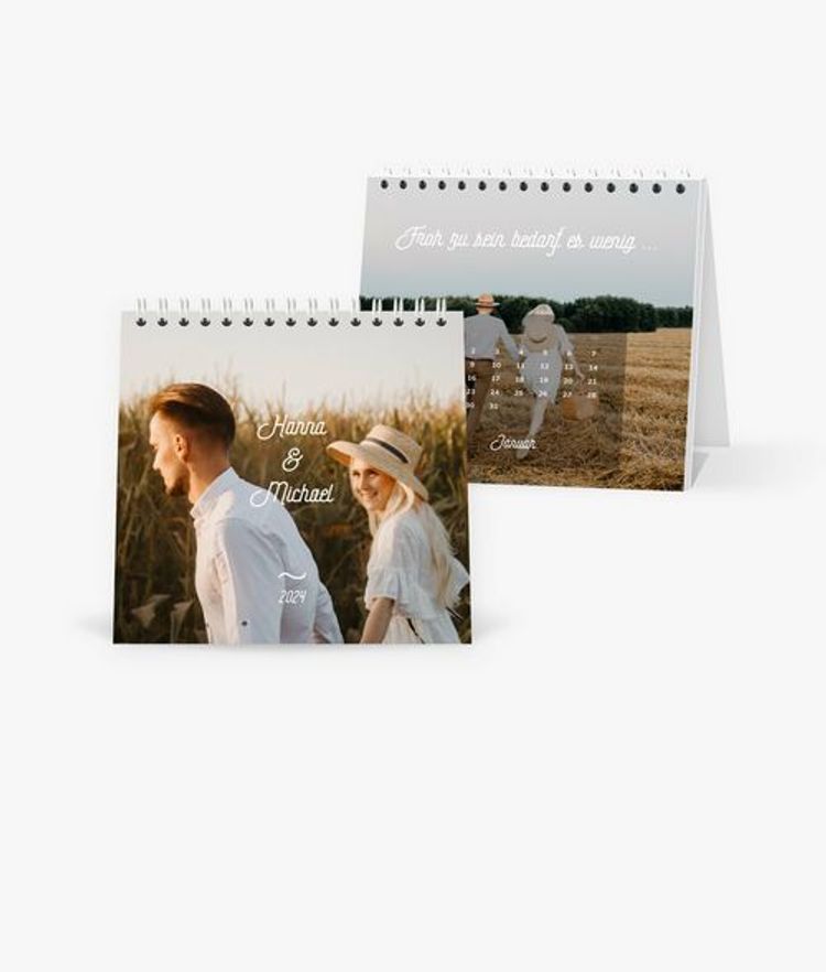 Tischkalender 2024 gestalten mit eigenen Fotos 14,5 x 14,5 cm im Design  Love & Peace - Kalender bestellen
