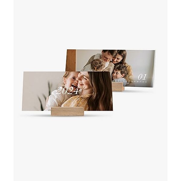 Tischkalender 2024 gestalten mit eigenen Fotos (26,5 x 12,0 cm) im Design We are Family