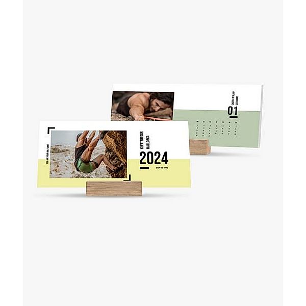 Tischkalender 2024 gestalten mit eigenen Fotos (26,5 x 12,0 cm) im Design Bold