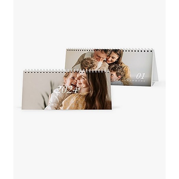 Tischkalender 2024 gestalten mit eigenen Fotos (26,5 x 12,0 cm) im Design We are Family