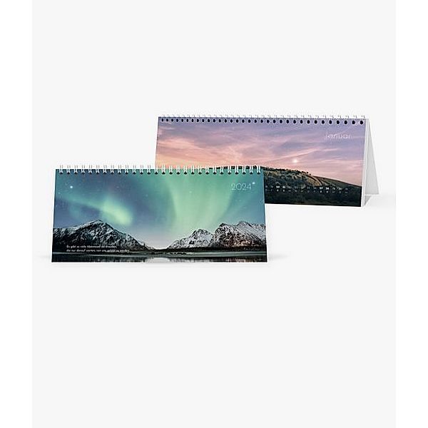 Tischkalender 2024 gestalten mit eigenen Fotos (26,5 x 12,0 cm) im Design Landscapes