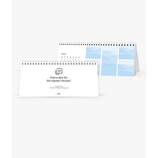 Tischkalender 2024 gestalten mit eigenen Fotos (26,5 x 12,0 cm) im Design Clean