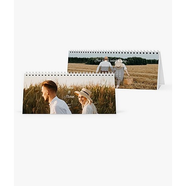 Tischkalender 2024 gestalten mit eigenen Fotos (26,5 x 12,0 cm) im Design Love &amp; Peace