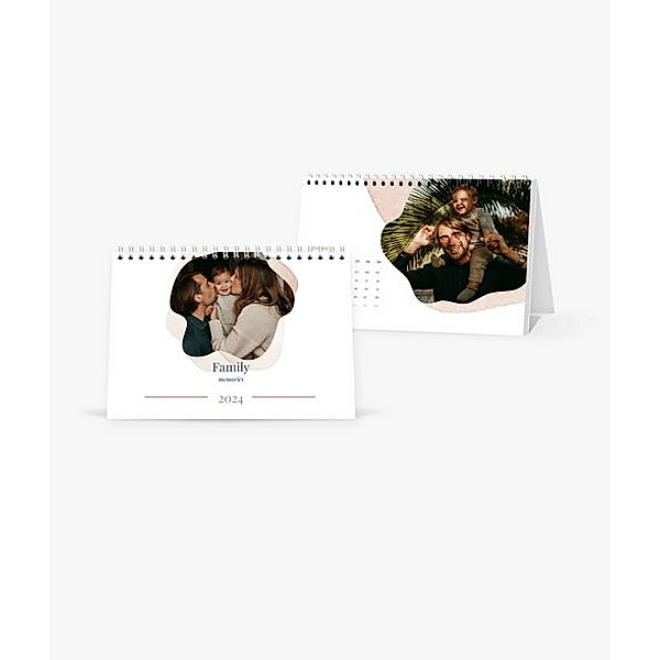 Tischkalender 2024 gestalten mit eigenen Fotos (A5 quer) im Design Family Memories