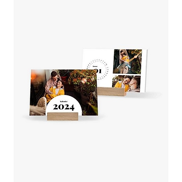 Tischkalender 2024 gestalten mit eigenen Fotos (A5 quer) im Design Zeit zu zweit