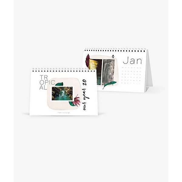 Tischkalender 2024 gestalten mit eigenen Fotos (A5 quer) im Design Tropical