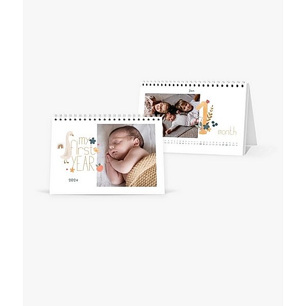 Tischkalender 2024 gestalten mit eigenen Fotos (A5 quer) im Design My First Year