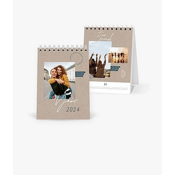 Tischkalender 2024 gestalten mit eigenen Fotos (A6 hoch) im Design Best Friends