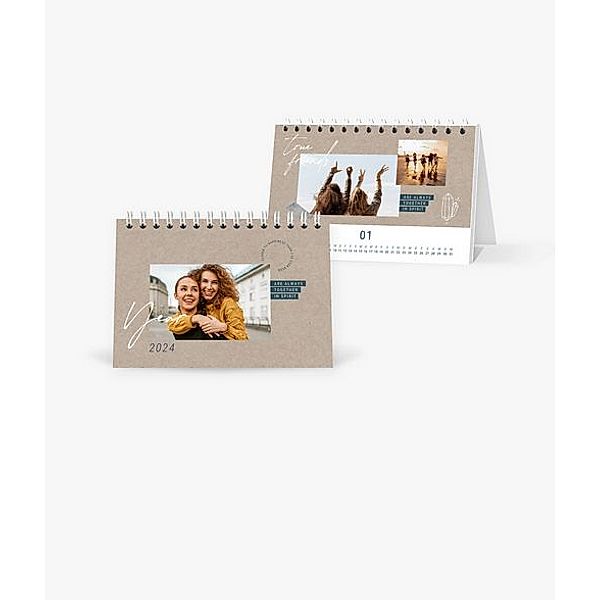 Tischkalender 2024 gestalten mit eigenen Fotos (A6 quer) im Design Best Friends