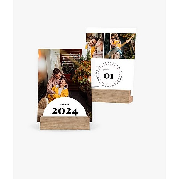 Tischkalender 2024 gestalten mit eigenen Fotos (A6 hoch) im Design Zeit zu zweit