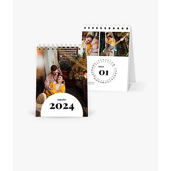 Tischkalender 2024 gestalten mit eigenen Fotos (A6 hoch) im Design Zeit zu zweit