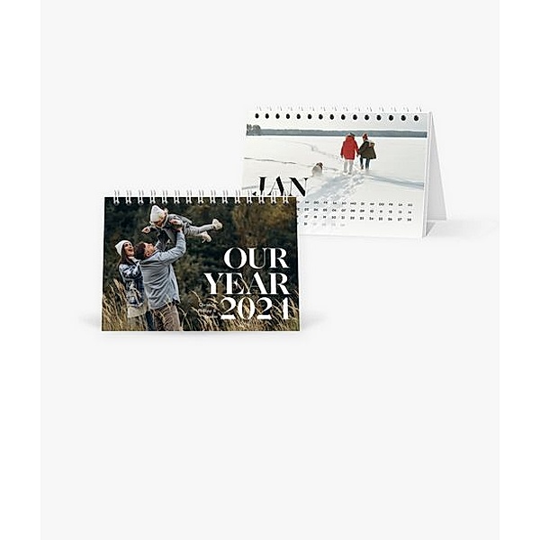 Tischkalender 2024 gestalten mit eigenen Fotos (A6 quer) im Design Bold Elegance