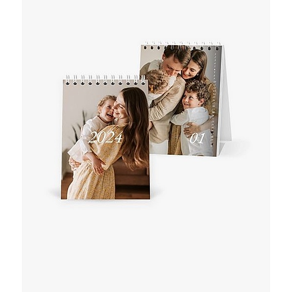 Tischkalender 2024 gestalten mit eigenen Fotos (A6 hoch) im Design We are Family