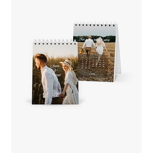 Tischkalender 2024 gestalten mit eigenen Fotos (A6 hoch) im Design Love &amp; Peace