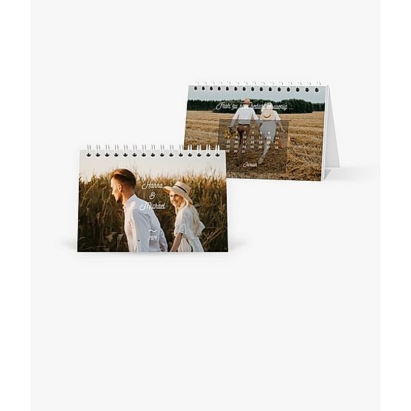 Tischkalender 2024 gestalten mit eigenen Fotos (A6 quer) im Design Love &amp; Peace