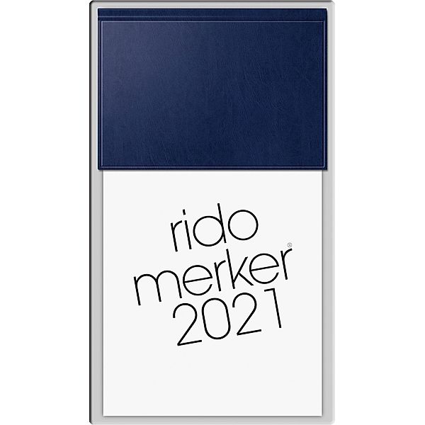 Tischkalender Modell Merker, 2021, Miradur-Einband dunkelblau
