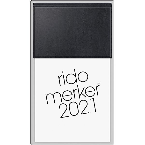 Tischkalender Modell Merker, 2021, Miradur-Einband schwarz