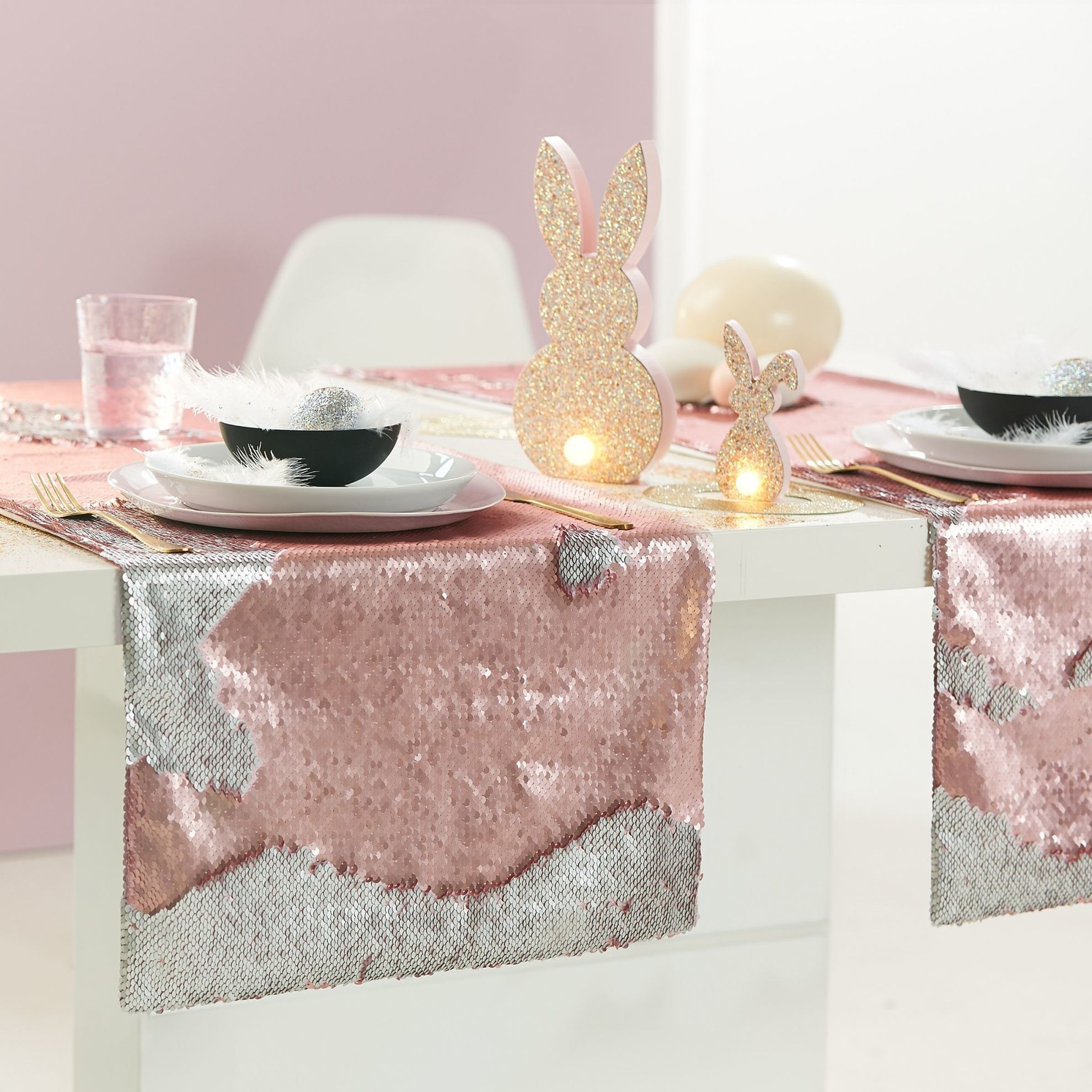 Tischläufer mit Pailletten Magical Rosa metallic | Weltbild.de