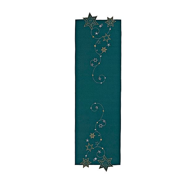 Tischläufer Sternenglanz, grün 40x140 cm