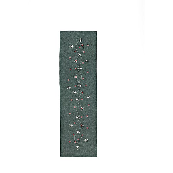 Tischläufer Sternenzauber dunkelgrün, 40x140cm