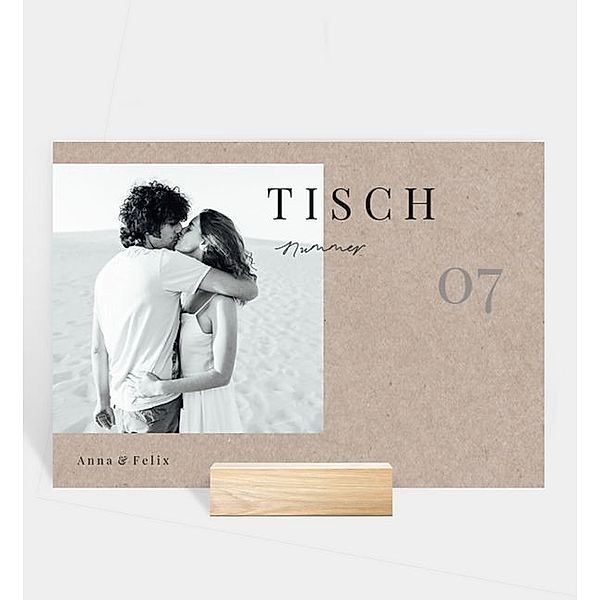 Tischnummer Editorial wedding style · crafty, Tischnummer quer (170 x 120mm)