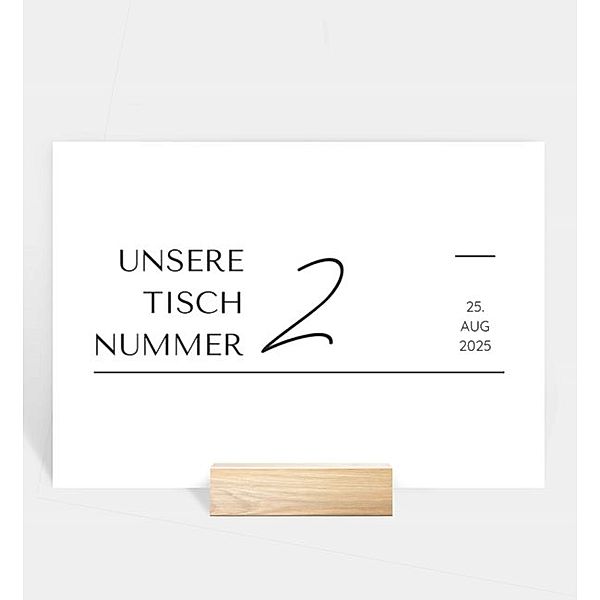 Tischnummer Feste Umarmung, Tischnummer quer (170 x 120mm)